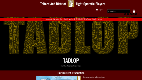 Screenshot of the Telford And District Light Operatic Players website