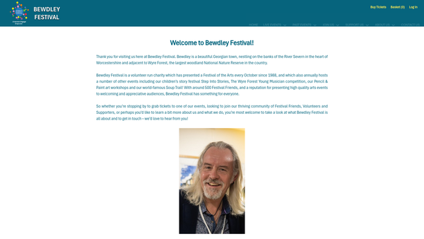 Screenshot of the Bewdley Festival Limited website