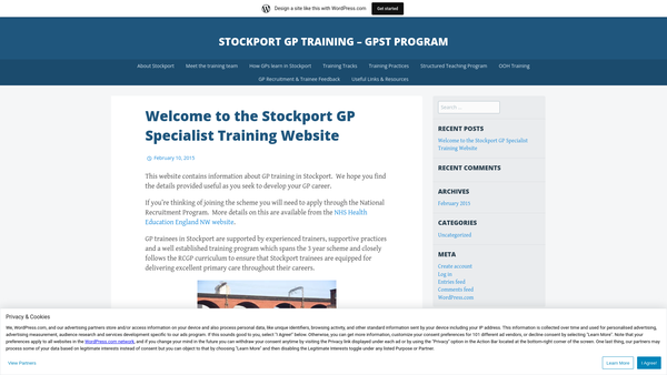 Screenshot of the The Stockport Trainers Educational Trust website