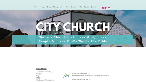 Screenshot of the City Church Trust website