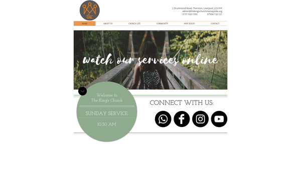 Screenshot of the The King's Church website