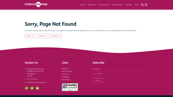 Screenshot of the Birmingham Multi-Care Support Services Ltd website