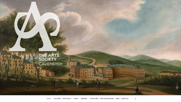 Screenshot of the The Arts Society Cavendish website