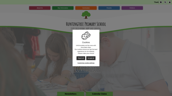 Screenshot of the Huntingtree Home And School Association website