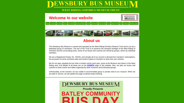 Screenshot of the West Riding Omnibus Museum Trust website