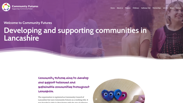 Screenshot of the Community Council Of Lancashire website