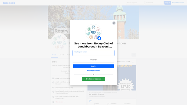 Screenshot of the Rotary Club Of Loughborough Beacon Trust Fund website