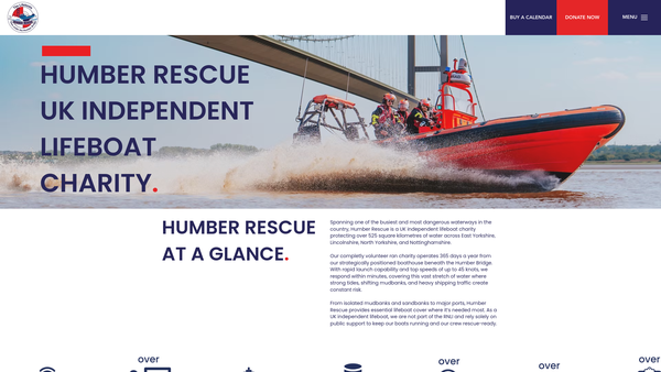 Screenshot of the Humber Rescue website