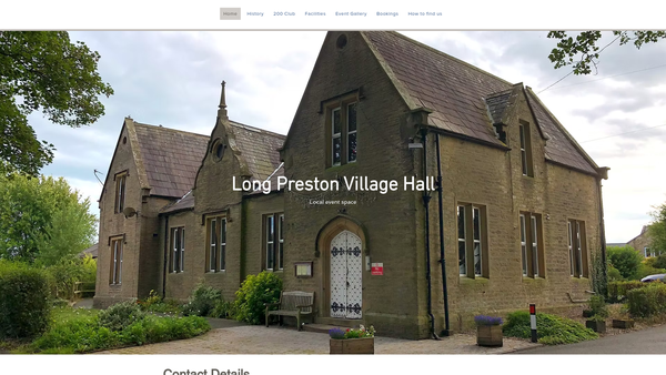 Screenshot of the Long Preston Village Hall website