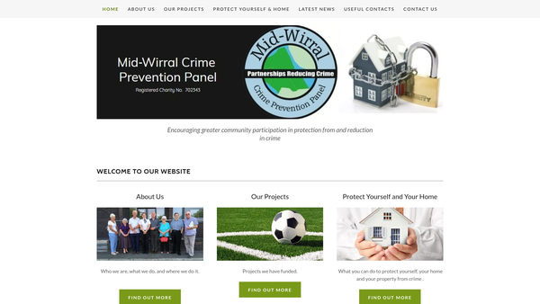 Screenshot of the Mid Wirral Crime Prevention Panel website