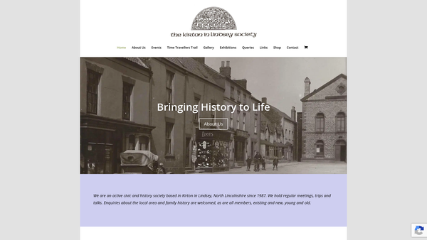Screenshot of the The Kirton In Lindsey Society website