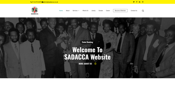 Screenshot of the S A D A C C A Limited website