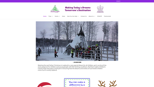 Screenshot of the Northern Lights website