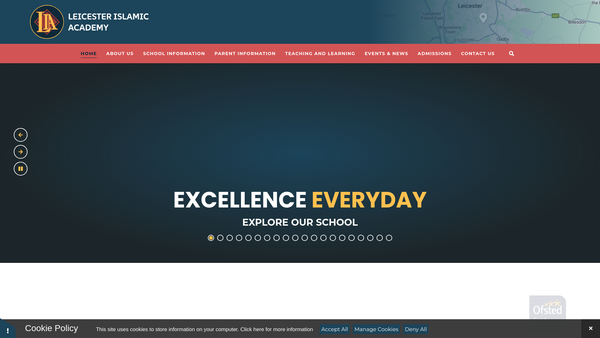 Screenshot of the Leicester Islamic Academy website