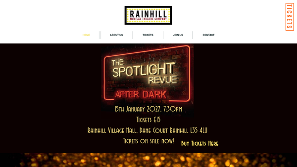 Screenshot of the Rainhill Musical Theatre Company website