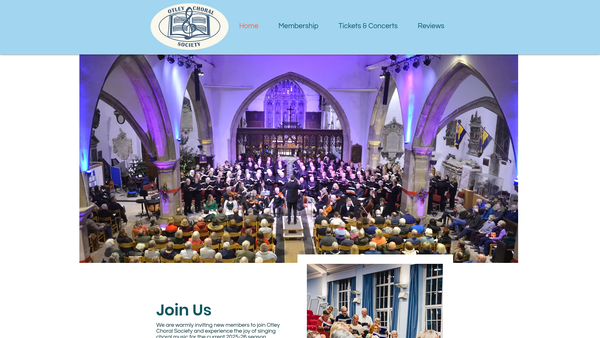 Screenshot of the Otley Choral Society website