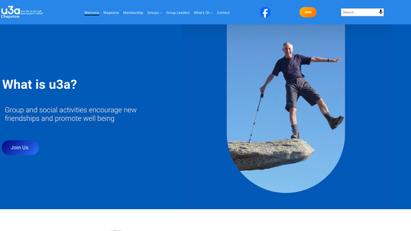Screenshot of the U3A Chepstow Group website