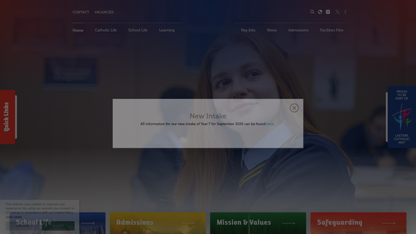 Screenshot of the De La Salle Parents Teachers Friends Association website