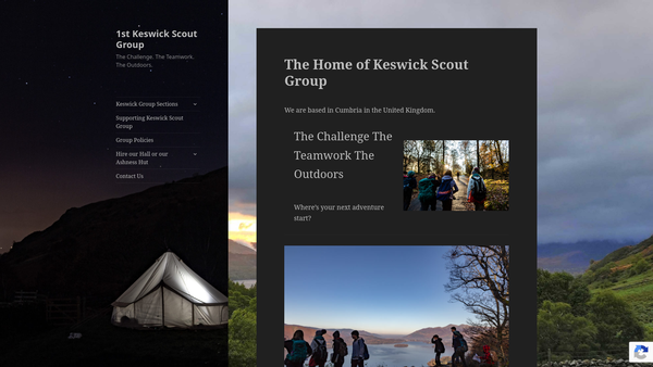 Screenshot of the 1st Keswick Scout Group website