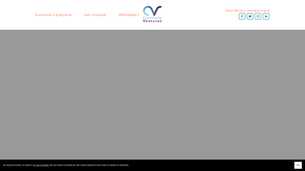 Screenshot of the Community Ventures (Middlesbrough) Ltd website