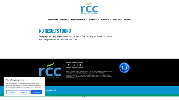 Screenshot of the Dadlington Village Hall website