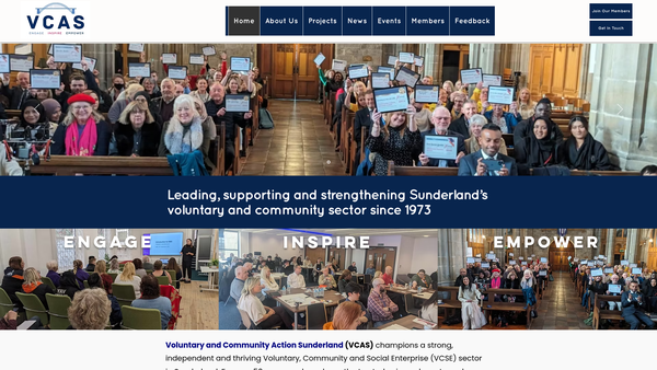 Screenshot of the Voluntary And Community Action Sunderland website