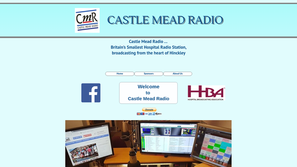 Screenshot of the Castle Mead Radio, Hinckley Hospital Radio Service website