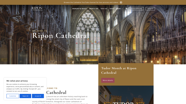 Screenshot of the Thorpe Prebend House website