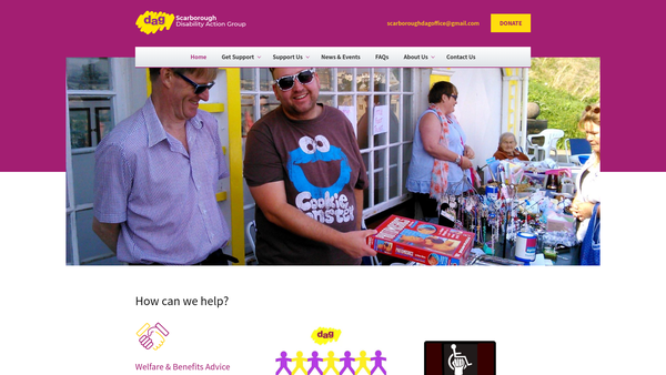 Screenshot of the Scarborough And District Disablement Action Group website