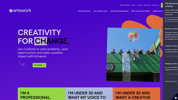 Screenshot of the Artswork Limited website