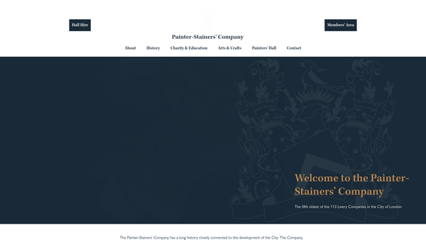 Screenshot of the Painter Stainers Fine Art Trust Fund website