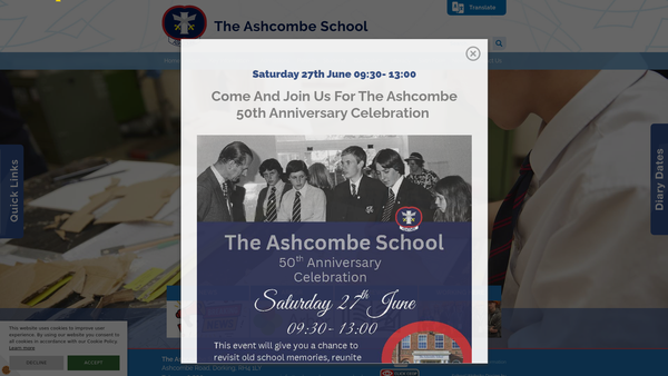 Screenshot of the The Ashcombe Trust website