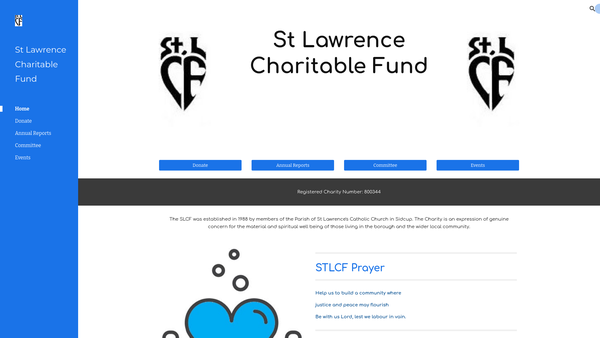 Screenshot of the St Lawrence Charitable Fund website