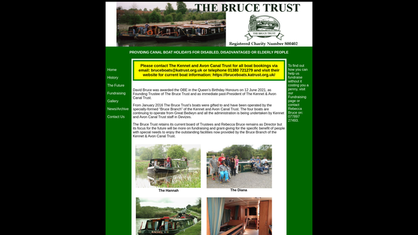 Screenshot of the The Bruce Trust website