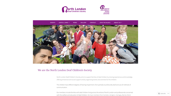 Screenshot of the North London Deaf Childrens Society website