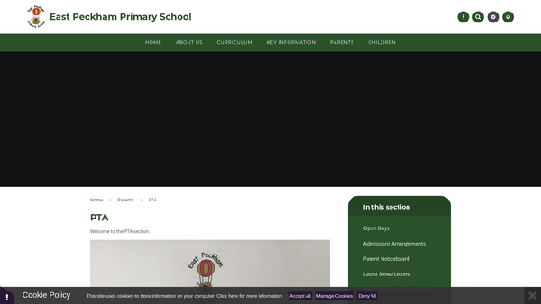 Screenshot of the Friends Of East Peckham Primary School website