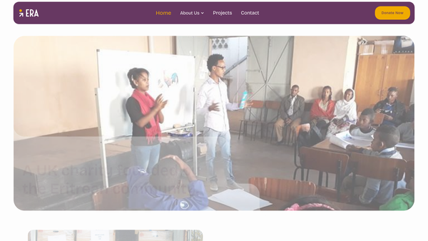 Screenshot of the Erauk website
