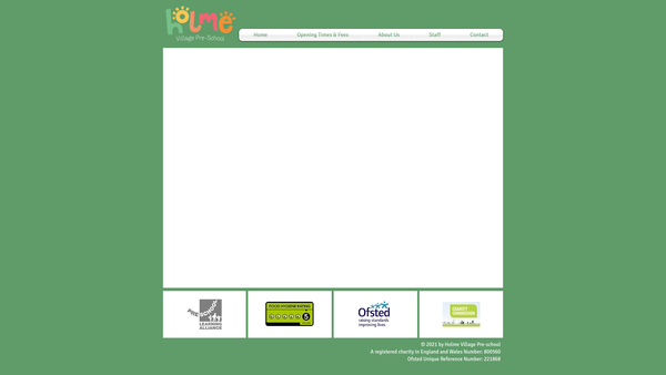 Screenshot of the Holme Village Playgroup website