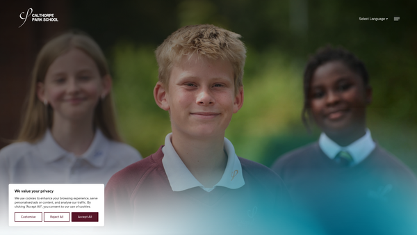 Screenshot of the Calthorpe Park School PTA website