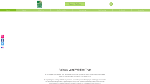 Screenshot of the The Railway Land Wildlife Trust Limited website