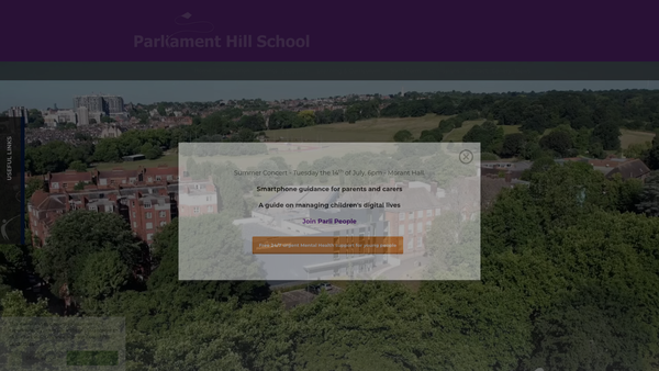 Screenshot of the Parliament Hill School Trust website