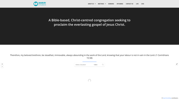 Screenshot of the Banbury Evangelical Free Church website