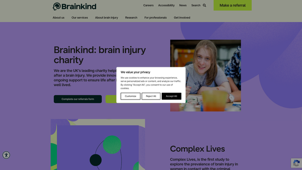 Screenshot of the The Disabilities Trust website