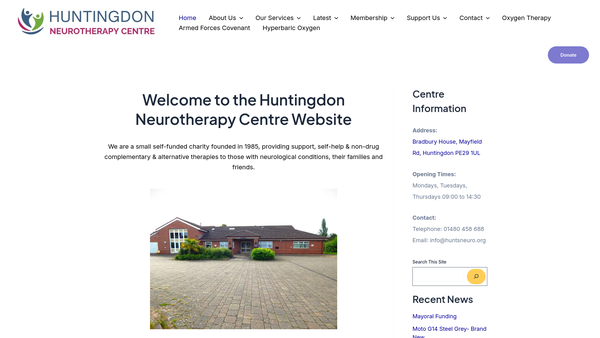 Screenshot of the Huntingdon, Peterborough And Cambridge MS Therapy Centre Ltd website