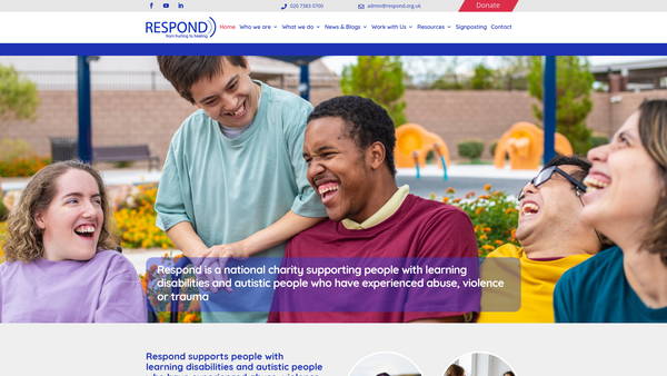 Screenshot of the Respond website