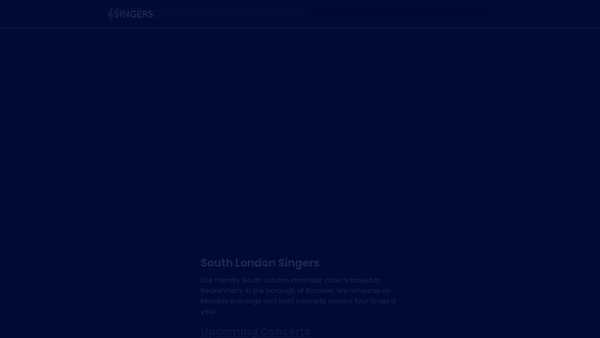 Screenshot of the South London Singers website