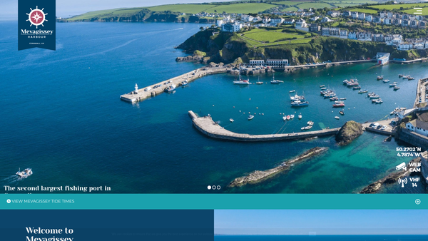 Screenshot of the Mevagissey Harbour Aquarium website