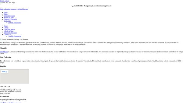 Screenshot of the Woodchurch Museum Trust website