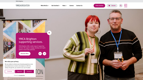 Screenshot of the Brighton Y M C A website