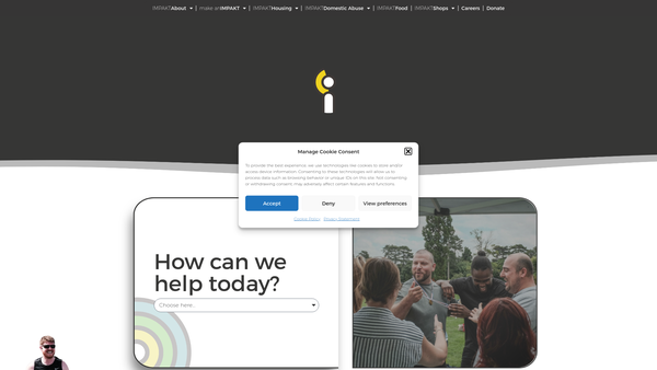 Screenshot of the Impakt Housing & Support website